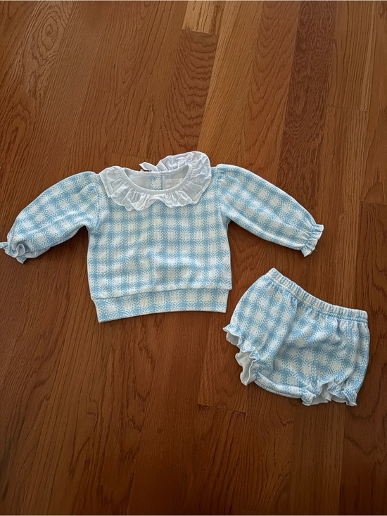 Cecil And Lou Other - Cecil & Lou Blue Gingham Sweater & Bloomers Set